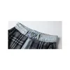 Zomer vrouwen denim shorts broek onregelmatige gesplitste plaid doek streetwear mode retro chic harajuku casual gewas broek 210417