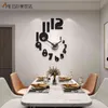 MEISD Yapıştırıcı Büyük Tasarım Duvar Saati Çıkartmalar Vintage Dekoratif Duvar Saatleri Modern Siyah Horloge Yuvarlak 220115