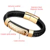 Fashion Cubic Zirconia Pave Setting Letter Bracelet For Women Men Stainless Steel Magnetic Clasp Braided Leather Luxury Bangles