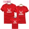 Noel Partisi Eşleştirme Aile Kıyafetleri Anne Kızı Giyim Çocuk Bebek Baba Anne Son T Gömlek Moda Giysileri Görünüm 210417
