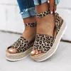 2021Women Sandals Ladies Sunmmer Outdoor Shoes Fashion Leopard Female Platform Beach Solid Open Toe Wedge