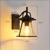 Rustic Iron Waterproof LED Outdoor Lighting Lamp Retro Industrial Garden Light Balcony Corridor Stair Store Wall lights