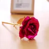 24K Gold Rose Flower 25 * 8cm Foglio placcato Matrimonio Fiori decorativi Decorazione dorata Flores Artificiales Para Decor Regali di San Valentino