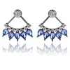 Stud LUBOV Trendy Blue Crystal Stone Piercing Earrings Rhinestone Inlaid Gold Silver Color Metal For Women Jewelry 2021