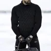 メンズセーター西部スタイル2021秋冬男性ソリッドカラー長袖ニットセーターファッションカジュアルタートルネックメンズウェア