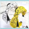 & Tools Productswomen Summer Hair Aessories Sweet Hearts Print Headband Top Bowknot Hairband Adults Headwear Wide Bow1 Drop Delivery 2021 Hc
