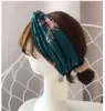 Эластичные бархатные женские повязки на голову Модельер Зима Осень Девушки Буквы Цветочные резинки для волос Шарф Аксессуары для волос Подарки Be4368043