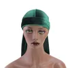 Unisex Velvet Durag Long Tail and Wide Straps Waves for Men Solid Wide Doo Rag Bonnet Cap Comfortable Sleeping Hat Whole Y2111255g