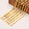 Gold Filled Solid Necklace Curb Figaro Chains Bracelet Link Men Choker Male Female Accessories Fashion Party Gifts Chokers209Z