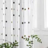 Circle Embroidered Sheer Curtain Korean Style Tulle Curtain for Living Room Romantic Tulle Drapes For Window Curtain S010&C 211203