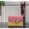 Envelope Type Short Wallets Canvas Rendered Gradient Color Women's Fashion Pocket Purse
