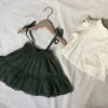 Kızlar Dantel Etek Kız Hazine Kısa İki-Aşınma Askı Üst Çocuk Giyim Kız Bebek 210702