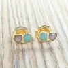 vermeil Gold Stud in ITEとAmethyst Stud Bear Jewelry 925 Sterling Glory Earrings fitts european Jewelry Style Gift