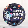 Feliz aniversário conjunto de placa de papel descartável 10 pcs 7 polegadas festa de mesa bolo de frutas bandeja de doces T25i3188