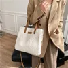 Borse da sera Borsa a tracolla da donna in peluche di agnello moda invernale Borsa da donna grande ad alta capacità per messenger femminile solido casual