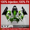 Wtrysk Mold Kit dla Kawasaki Ninja ZX-636 ZX600 ZX 6R 6 R 600 CC 03-04 Body 8NO.44 ZX 636 600CC ZX6R 03 04 ZX600C ZX636 ZX-6R 2003 2004 OEM OEM Korpiarni Metal Green