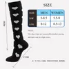 Meias altas de compressão Hosiery Meias Pot Flake Snow Heart Padrão de esporte ao ar livre para mulheres meninas