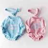 Winter Thickening Cute Bodysuits Long Sleeve Cartoon Letter Baby Girl Velvet Children Bodysuit Clothes 210417