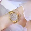 Armbandsur mode kvinnor klockor diamant sten klänning titta lyxiga damer guld reloj de mujer rostfritt stål band Quartz armbandsur