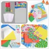 12 pièces en gros enfants exquis EVA à la main cristal diamant et papier autocollant pâte peinture mosaïque 3D Puzzle jouets pour enfants