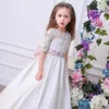 Vestido largo de niña de las flores de moda vestido de princesa tutú de alta calidad para niñas vestido de fiesta de bodas