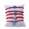 Handvävda armband Lucky Armband Kabbalah Röd String Tråd Hamsa Armband Blå Turkiska Charm Smycken Fatima Vänskap Armband