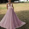 Long Dresses Women Ever Pretty Elegant Robe Tulle Prom A Line V Neck Lace Applique Formal Wedding Party Dress#f30 Casual