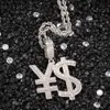 Hip Hop Jewelry Dollar Pendant Halsband för män Kvinnor med kedjeguldfylld Micro Pave Cubic Zircon Bling Necklace Rapper Acces5218600