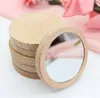 Wedding Party Favor Gift Wood Small Round Portable Pocket Mirror Wooden Mini Makeup Mirrors SCustom Logo