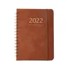 Weekly Plan Notepads Full English Schedule Book PU Leather Notebook 2022 Elastic Band Notepad