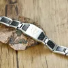 Cross Magnetic Bracelet Men Stainless Steel Hand Chain ID s Black Carbon Fiber Energy Drop 211124