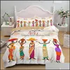 Conjuntos de cama Suprimentos Home Têxteis Jardim Tradicional Elementos Africanos Set Twin Queen King Size Grande Bedclothes com Pillowcase Hippie Bed Er