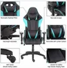 2022 Chaises pivotantes de bureau de jeu de meubles commerciaux avec appui-tête et oreiller lombaire bleu-A tabourets de bureau