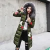 여자 트렌치 코트 후드 두꺼운 올리드 슬림 겨울 재킷 여성 플러스 크기 3xL 더블면 인쇄 파카 모피 칼라 코트 my09