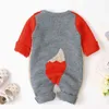 Autumn Winter Baby Boys Girls Cartoon Fox Rompers Clothes Children Boy Girl Kids Knitting Long Sleeve 210429