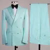 Classique Minit vert hommes Tuxedos 2 pièces pointe revers marié Double boutonnage mariage Blazer costumes formel bal fête taille manteau