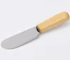 NOUVEAUCheese Outils Couteau Couteau À Beurre En Acier Inoxydable Avec Manche En Bois Spatule Bois Beurre-Fromage Dessert Confiture Épandeur Petit Déjeuner Outil RRA1087