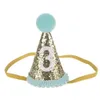 baby crown Headbands cone shape Hairband Kids glitter Birthday Headband party supplies princess tiara Hat boutique hair accessories KHA194