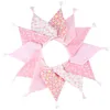 12 flaggor bomull banner tassel pennant krans barn barn baby shower födelsedag bunting bröllopsfest dekor 3,2m