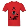 Yin Yang Kung Fu Chinês Tradicional Tinta Tinta Pintura Homens T-shirt Branco T-shirt de Manga Curta T-shirt Design Exclusivo 210409