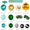 Dżungla Wild Birthday Party Decoration Latex Green Balloon Golden Metallic Confetti Balony Garland Arch Do Wedding Kids Baby Shower