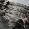 Style italien mode hommes jean haute qualité rétro gris décontracté déchiré Denim Shorts pour épissé Vintage Designer court 4OWL