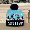 LED julhatt tröja stickad beanie jul ljus upp stickad hatt julklapp till barn xmas 2021 nyår dekorationer y21111