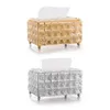 Napkin Tray Paper Rack Holder Office Table Restaurant Car Home el Wedding Home Decor Artificial Crystal Tissue Box 211110