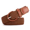 Waist Support Female Casual Knitted Pin Buckle Men Belt Woven Canvas Elastic Expandable Braided Stretch Belts For Women Jeans 105cm