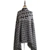 Labyrinth Lattice Double-sided Imitation Cashmere Long Retro Shawl Age Reduction All-match Neck Collar Scarf