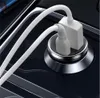 Double ports USB C Charger de voiture 12W 2.4A Mini Mini Portable CHEPTACT VICHIELLE CAR CHARGERS Adaptateurs pour iPhone 13 14 15 Pro Samsung S23 S24 UTRAL HTC Android Phone PC GPS