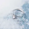 Weddig Anello di fidanzamento per donna AAA Zircone geometrico aperto regolabile in argento sterling 925 Fine Jewelry 210707