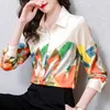 França Estilo Petróleo Impressão Camisas Moda Mulheres Blusas Primavera Verão Blusa Tops de Manga Longa Camisas Blusas Mujer 210702