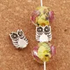 Alloy Owl Bird Charm Loose Pärlor 9.9x8mm Tibetanska Silver Spacers Smycken Resultat L709 300pcs / Lot